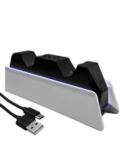 Beyond Basics Beyond Basics Ps5, Ps5 slim, Ps5 Pro Controller Charger Dual sense Controller Charging Dock Station Fast Dual Charger Usb type C With Blue Light Led Indicator Gift - White.  - Image 1
