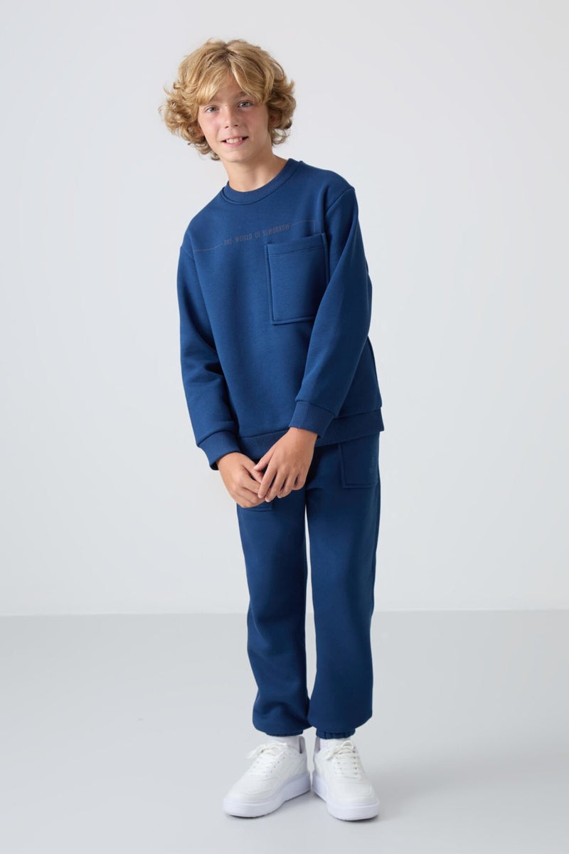 Tommy Life Parliament Cotton Thick Fluffy Soft Texture Standard Fit Printed Boy's Tracksuit - 11257  - Image 4