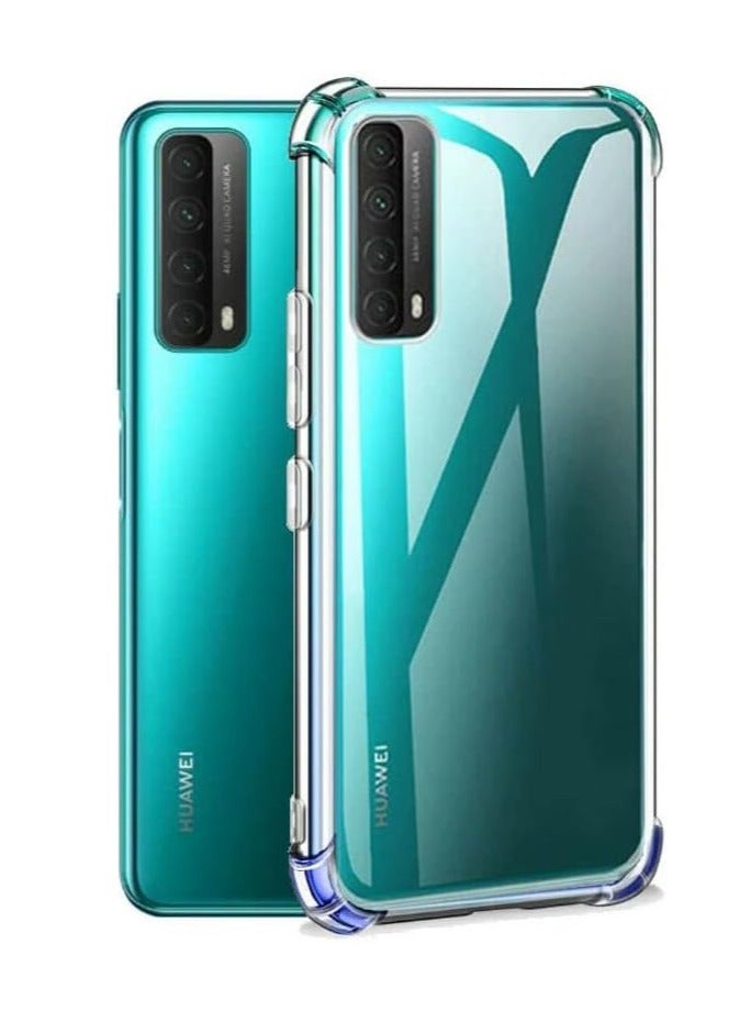 Ten Tech Transparent cover with anti-shock corners made of heat-resistant polyurethane for Huawei Y7a – Transparent