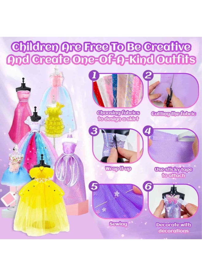 ميتوي 500 + قطعة مجموعات مصمم الأزياء للفتيات ، مجموعة الخياطة العارضات 24 النسيج و إكسسوارات دمي الإبداع لتقوم بها بنفسك الفنون لعب للتعلم - Image 3