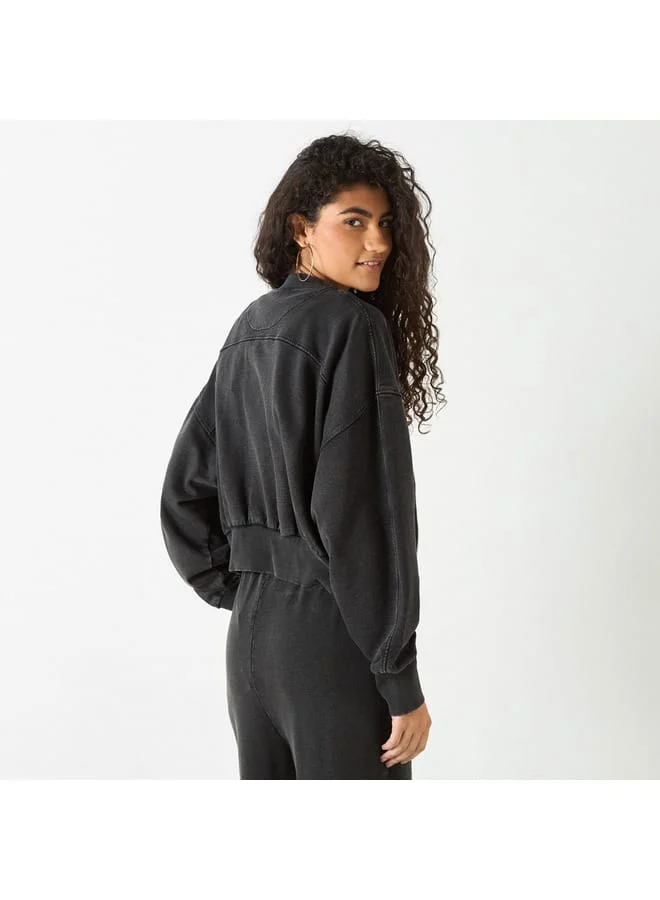 Lee Cooper Lee Cooper Solid Sweatshirt with Zip Closure and Long Sleeves
