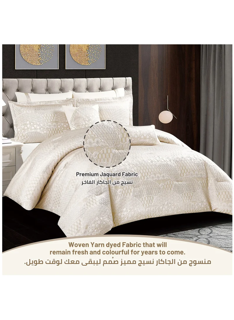 دوناتيلا طقم مفارش سرير الفندق مقاس كينج 8 قطع سرير مبطن فاخر وأنيق يناسب (200 * 200 سم) مع حشوة بديلة ناعمة من الألياف الدقيقة ، بيج