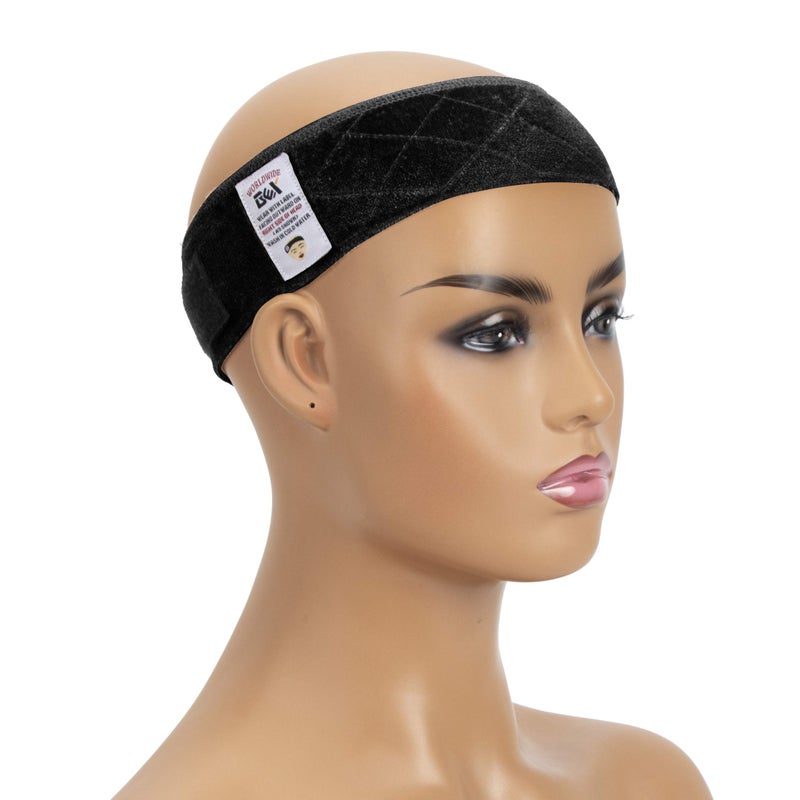 gexworldwide GEX Wig Grip Band Adjustable Velvet Non-Slip Breathable Head Band to Keep Wig Secured and Prevent Headaches (Black) - Image 1