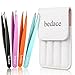 BEDACE Tweezers for Women and Men Facial Hair,Thickened 430 Stainless Steel High Precision and Comfort Slant point Flat Hook tweezer for Eyebrows Ingrown Hair - Image 2