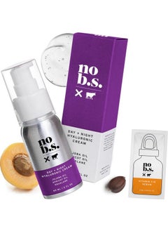 NO B. S. NO BAD STUFF No Bs Day + Night Hydrating Cream For Face With Hyaluronic Acid With Jojoba Oil Apricot Oil Squalane Reduces Wrinkles Vegan (2 Oz)  - Image 1