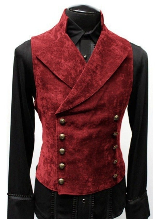 KUYING New men's Retro V-Neck Fake Two Piece Vest  - Image 1