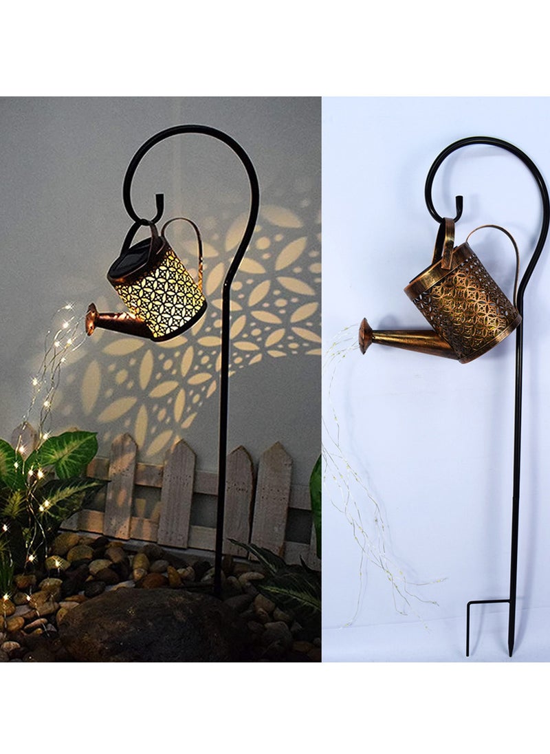 Generic Solar Lights Outdoor for Garden Star Shower Garden Art Light Decor Watering Cans Crackle Metal Solar Yard Garden Stake Lights Fairy Waterfall Light for Garden Lawn Patio Courtyard  - Image 1