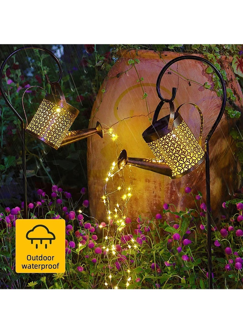 Generic Solar Lights Outdoor for Garden Star Shower Garden Art Light Decor Watering Cans Crackle Metal Solar Yard Garden Stake Lights Fairy Waterfall Light for Garden Lawn Patio Courtyard  - Image 5