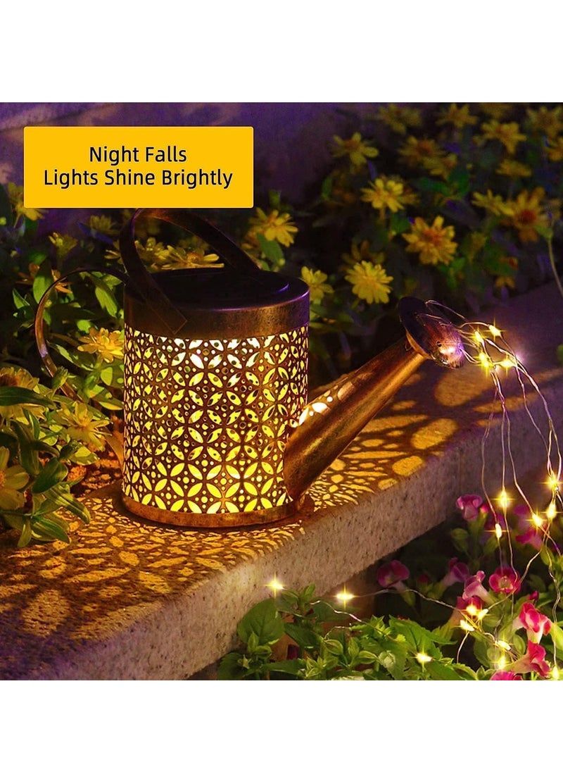 Generic Solar Lights Outdoor for Garden Star Shower Garden Art Light Decor Watering Cans Crackle Metal Solar Yard Garden Stake Lights Fairy Waterfall Light for Garden Lawn Patio Courtyard  - Image 4