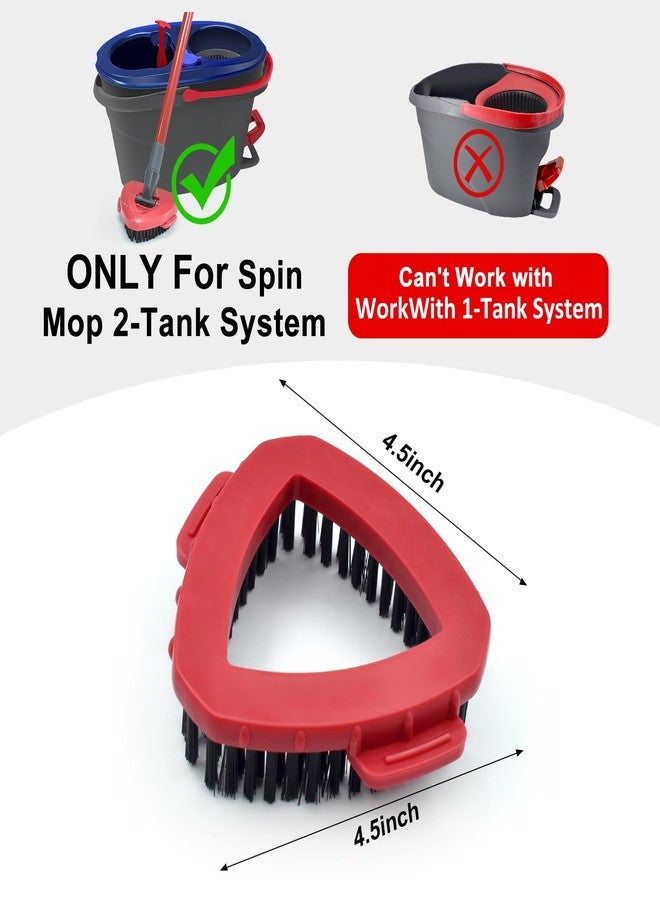 GFRED Scrub Brush Mop Head Replacement for O Cedar RinseClean 2 Tank System Spin Mop Head Base,Scrubber Mop Brush Head for Ocedar Mop Scrub Brush Head Hard Bristle Scrub Brush Floor Cleaning, Not for 1 Tank - Image 2