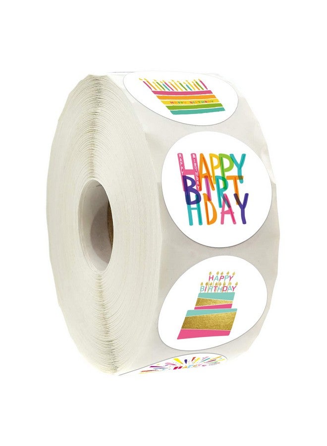 EKSPLODI Happy Birthday Stickers, 6 Unique Rainbow Designs, Birthday Stickers for Kids, Birthday Party Decoration, 1.4 Inch, 500 Pcs Per Roll - Image 1
