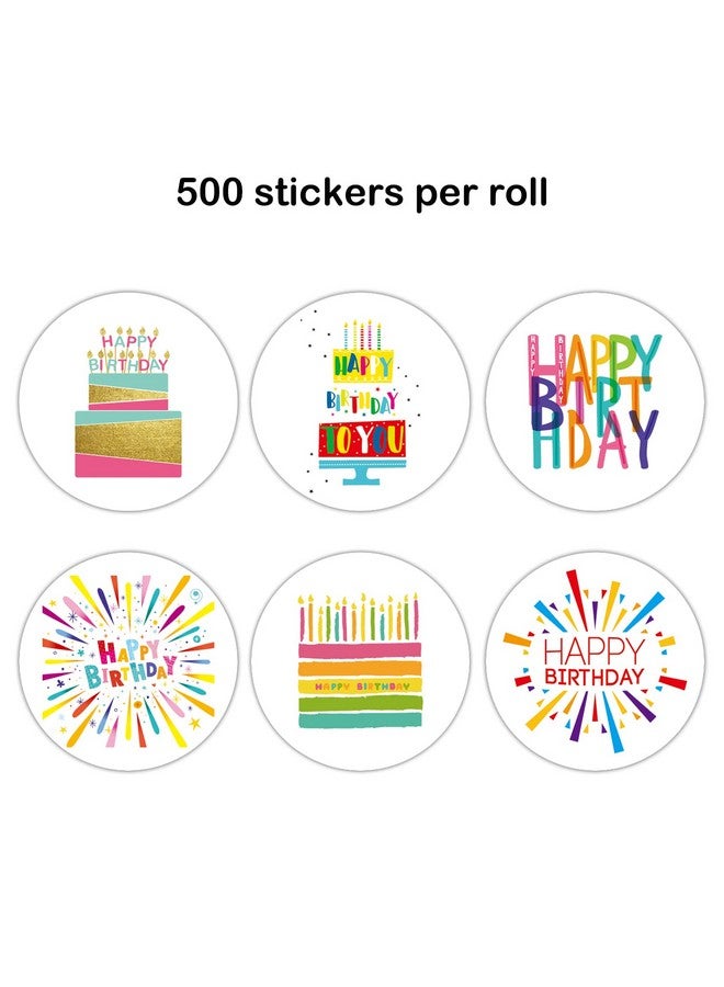 EKSPLODI Happy Birthday Stickers, 6 Unique Rainbow Designs, Birthday Stickers for Kids, Birthday Party Decoration, 1.4 Inch, 500 Pcs Per Roll - Image 3