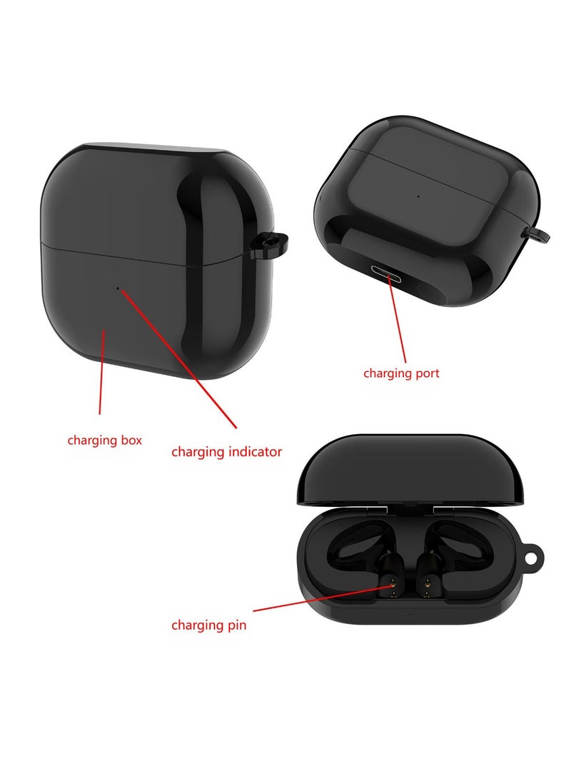 Storage Charging Case Compatible with Samsung Galaxy Buds3 R530 Earphone Charging Case 600mAh 2.22Wh Headphone Charger With Type-C Port (Black) - Image 4