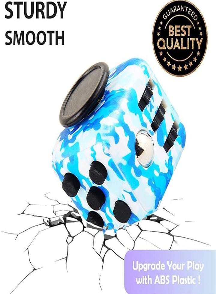 Stress Reducing Toys Cubes, Anti-Stress Cubes Toys, Stress Relieving Galactic Sensory Toys for Adults and Children to Relieve Anxiety (Blue Camouflage 2PC) - Image 2