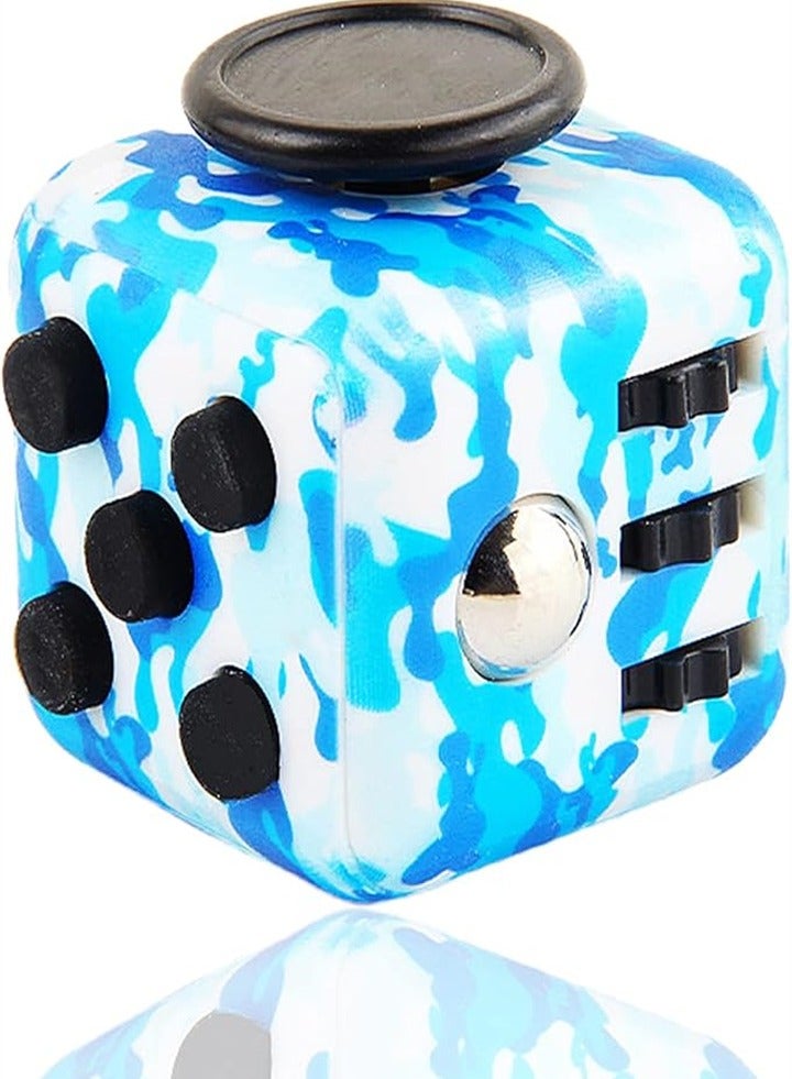 Stress Reducing Toys Cubes, Anti-Stress Cubes Toys, Stress Relieving Galactic Sensory Toys for Adults and Children to Relieve Anxiety (Blue Camouflage 2PC) - Image 1