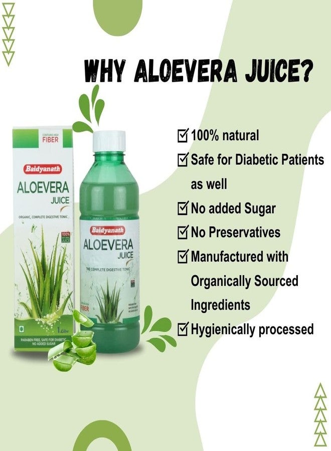 Ayurvedant Baidyanath Aloe Vera juice with Pulp, All Natural tonic for Immunity, Better digestion and Glowing Skin, 1000 ml - Image 3