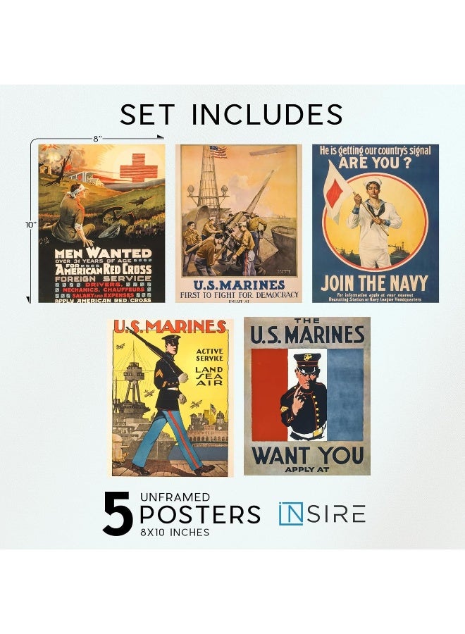 Insire Military Poster, Military Posters, Military Wall Art, WWI Propaganda Posters, Military Art, World War 1 Memorabilia, Vintage World War, Army Infantry Poster - Unframed (8x10â€) - Image 2