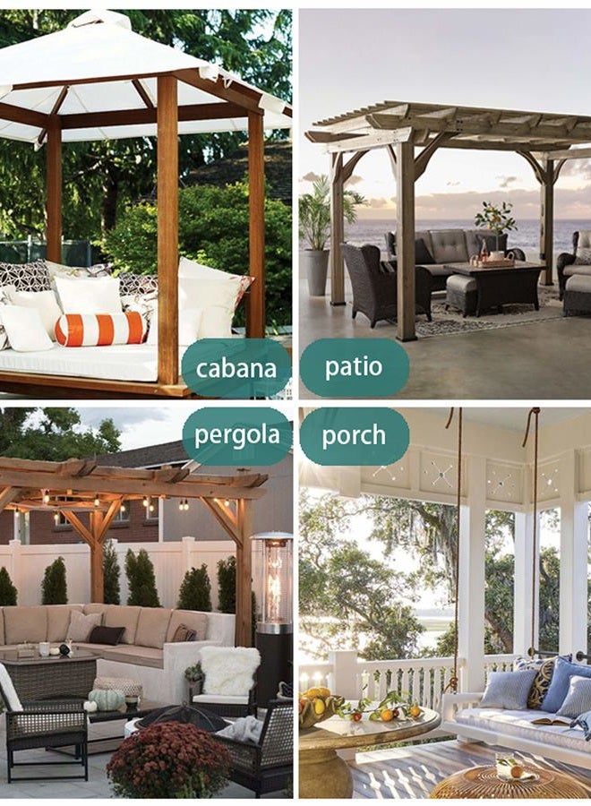 LORDTEX Burlap Linen Look Outdoor Curtain for Patio - 2 Panels Waterproof Tab Top Sheer Curtains for Pergola, Porch, Cabana and Gazebo Indoor/Outdoor Voile Sheer Drapes, 52 x 84 Inch, Vanilla - Image 5