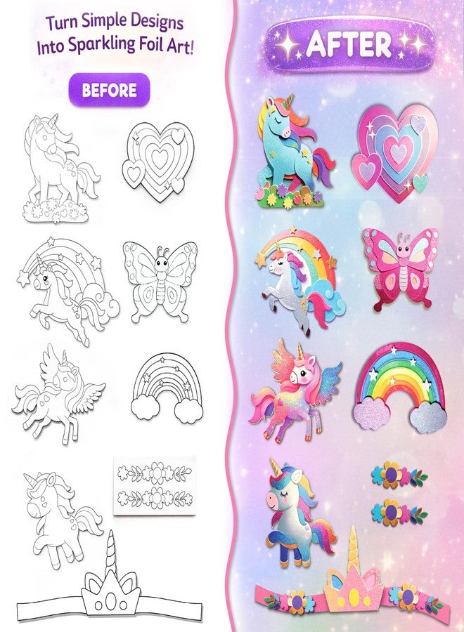 EINSTEIN BOX Unicorn Foil Art Toy for Girls 7–14 Years | Mess Free DIY Craft Kit | Unicorn Gifts for 8 to 10 Years Old| Art and Craft Birthday Gift for Girls - Image 5