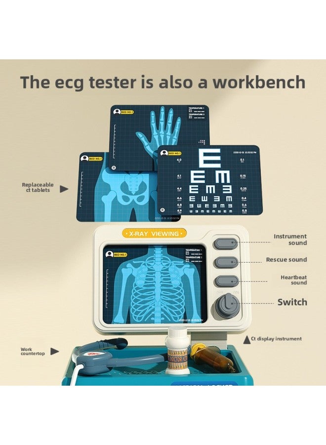 Children's Doctor Play Toy Set Boys And Girls Educational Medical Clinic Play House Stethoscope Injection Tool-Color:(Powder) Medical Cart 【E-Commerce No Color Box】】 - Image 3