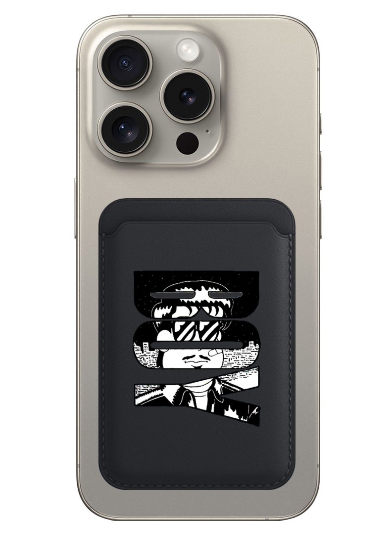 Theodor محفظة مغناطيسية، متوافقة مع محفظة MagSafe، لمحفظة آيفون، لسلسلة آيفون 16/15/14/13/12، غير متوافقة مع آيفون 13/12 ميني، حاملة 3 بطاقات، جلد نباتي، أسود - ولد - Image 1