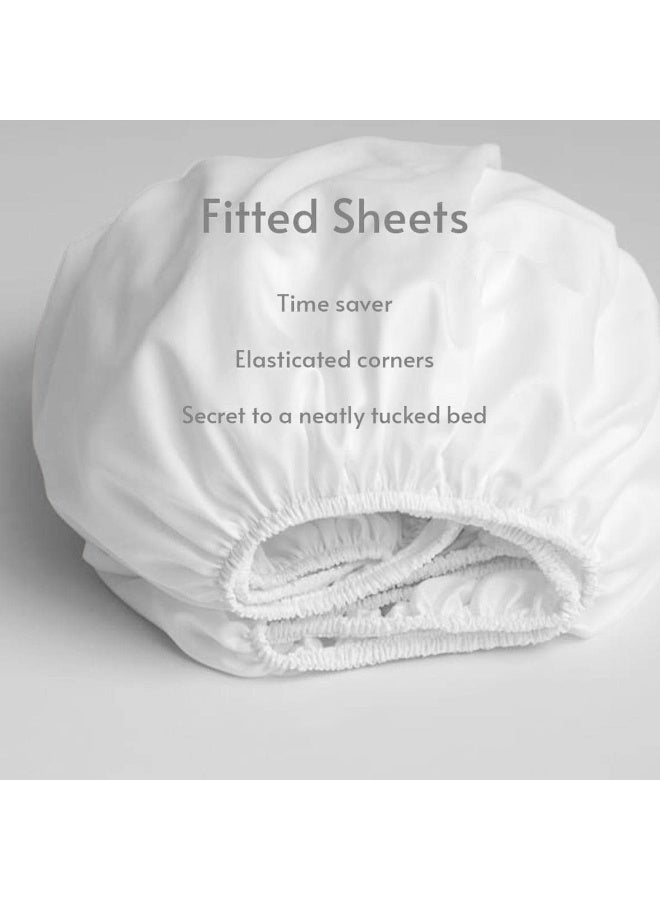 Lavish Touch Cotton Poly Modal Fitted Sheet White 1250 TC Double Bed (137 x 203 cms) All elastic - Image 4