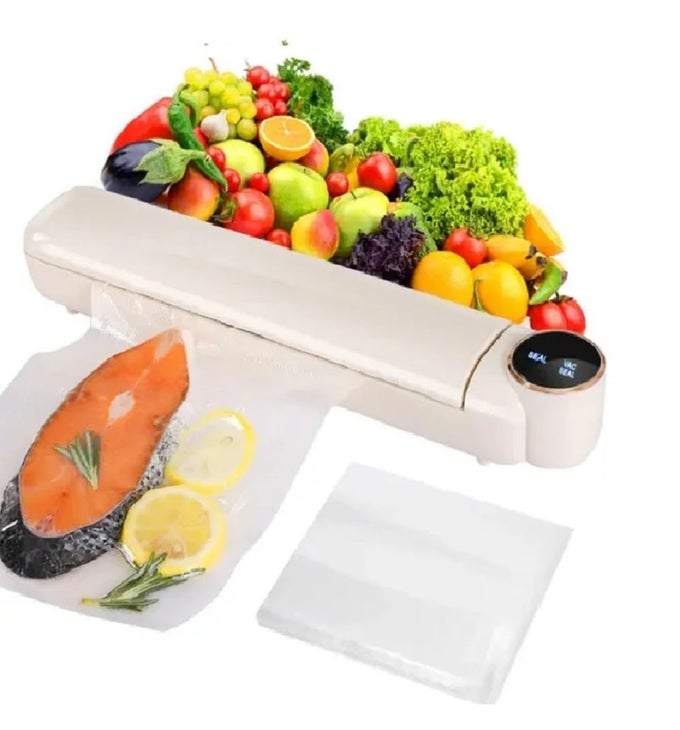 VACUUM SEALER MACHINE FOR FOOD FOOD VACUUM SEALER AUTOMATIC FOOD SEALER MACHINE SMART FOOD PACKER EQUIPPED WITH VACUUM BAGS AND STARTER KIT FOR FOOD PRESERVATION