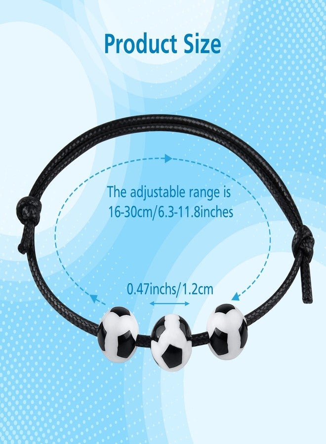 MIAHART 24Pcs Sports themed Adjustable Ball Charm Soccer Bracelets for Girls Boys Sports Party Favors - Image 3