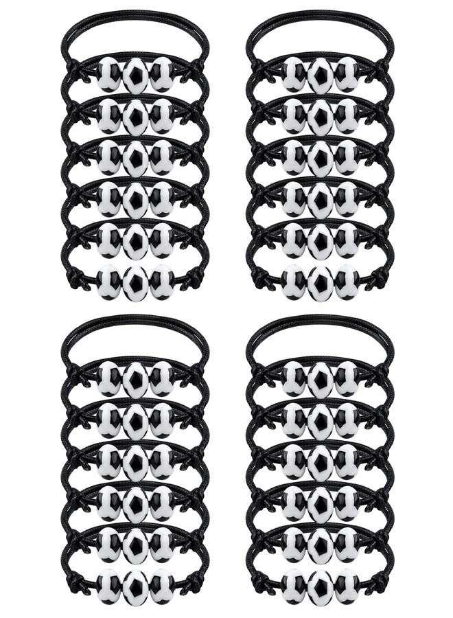 MIAHART 24Pcs Sports themed Adjustable Ball Charm Soccer Bracelets for Girls Boys Sports Party Favors - Image 1