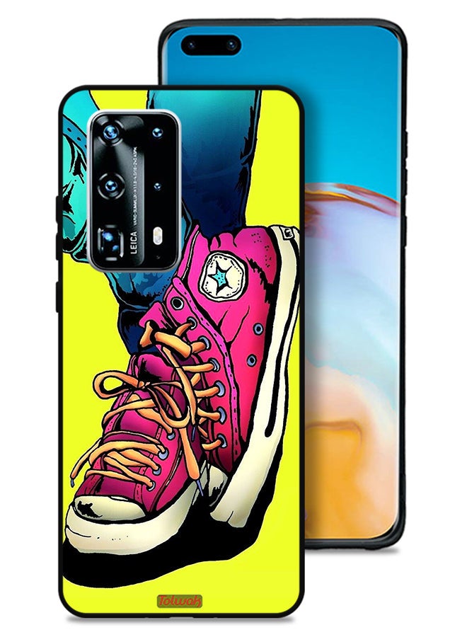 Tolwak Huawei P40 Pro Plus 5G Protective Case Cover Canva Shoes Art - Image 1