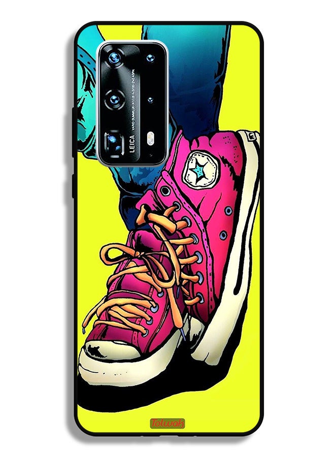 Tolwak Huawei P40 Pro Plus 5G Protective Case Cover Canva Shoes Art - Image 2