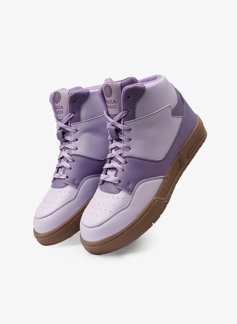 باكا بوتشي حذاء رياضي نسائي إيثيريا بوب عالي الرقبة برباط ودائرة عند الأصابع