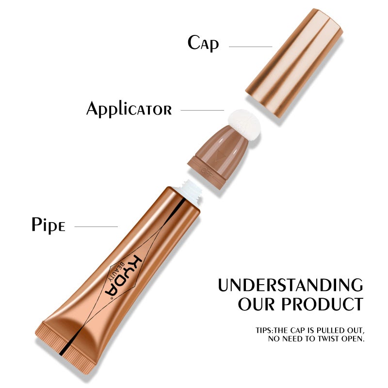 KYDA Contour Beauty Wand, Liquid Face Contouring with Cushion Applicator, High Coverage Natural Matte Finish, Lightweight Blendable Super Silky Cream Contour Stick-Light to Medium - Image 3