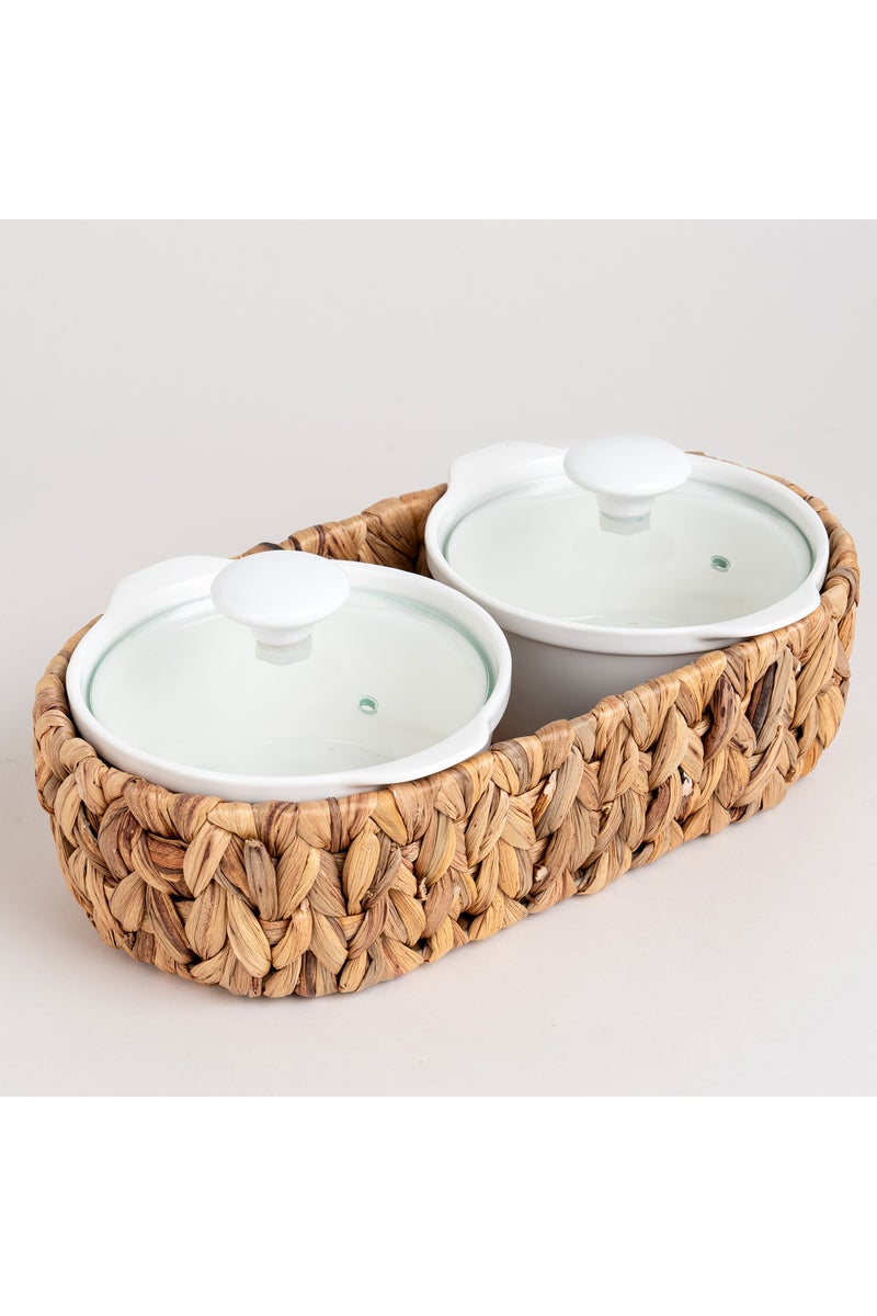 2Pcs Round Chafing Dish Buffet Food Warmer - 0.6L+0.6L - Image 2
