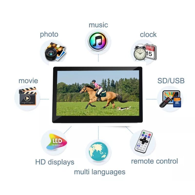 miracle digital 15.4 Inch HDMI Hi-def Digital Photo Frame,Reso 1280p*800p | Support SD Card,USB,Mini HDMI for Fast Transfer| Play Photos Slide Show,Video,Audio,Calendar | inBuilt 8GB Memory, 2GB RAM - Image 2