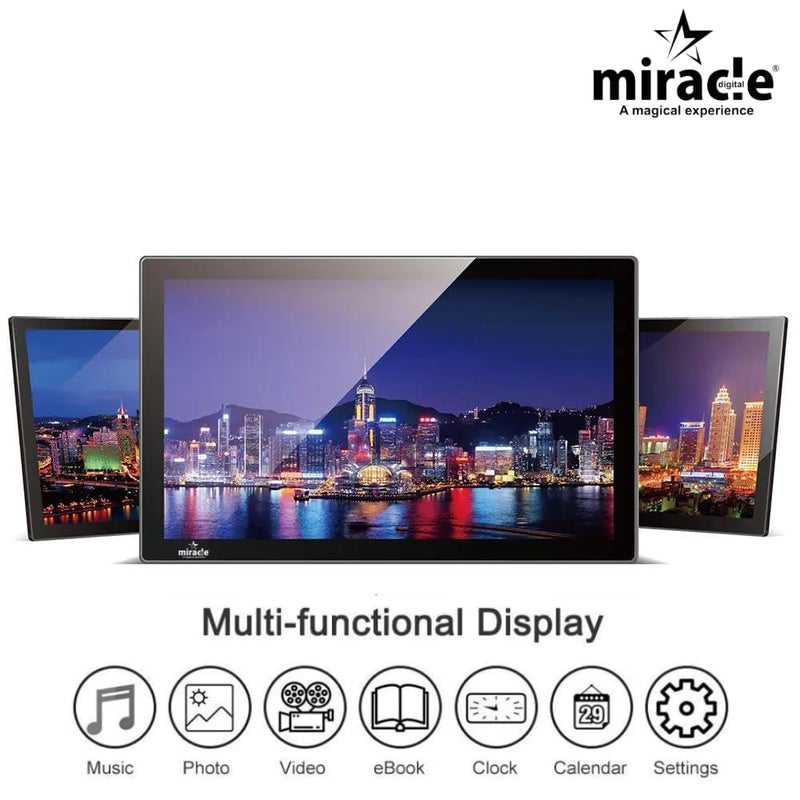 miracle digital 15.4 Inch HDMI Hi-def Digital Photo Frame,Reso 1280p*800p | Support SD Card,USB,Mini HDMI for Fast Transfer| Play Photos Slide Show,Video,Audio,Calendar | inBuilt 8GB Memory, 2GB RAM - Image 3