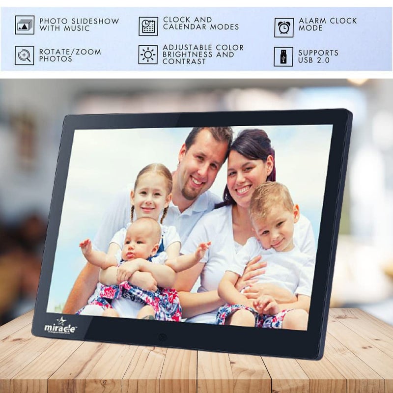 miracle digital 15.4 Inch HDMI Hi-def Digital Photo Frame,Reso 1280p*800p | Support SD Card,USB,Mini HDMI for Fast Transfer| Play Photos Slide Show,Video,Audio,Calendar | inBuilt 8GB Memory, 2GB RAM - Image 5