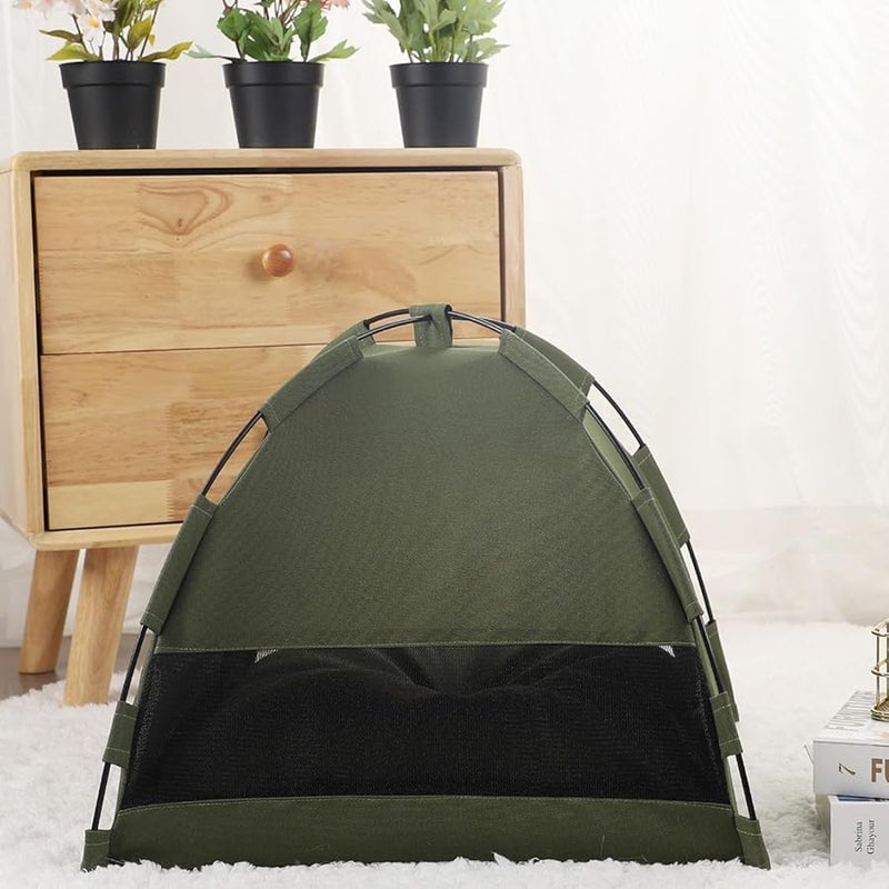 Foldable Pet Cooling Mat Tent Double Sided Ice Silk Mat Army Green Outdoor Indoor Use - Image 5