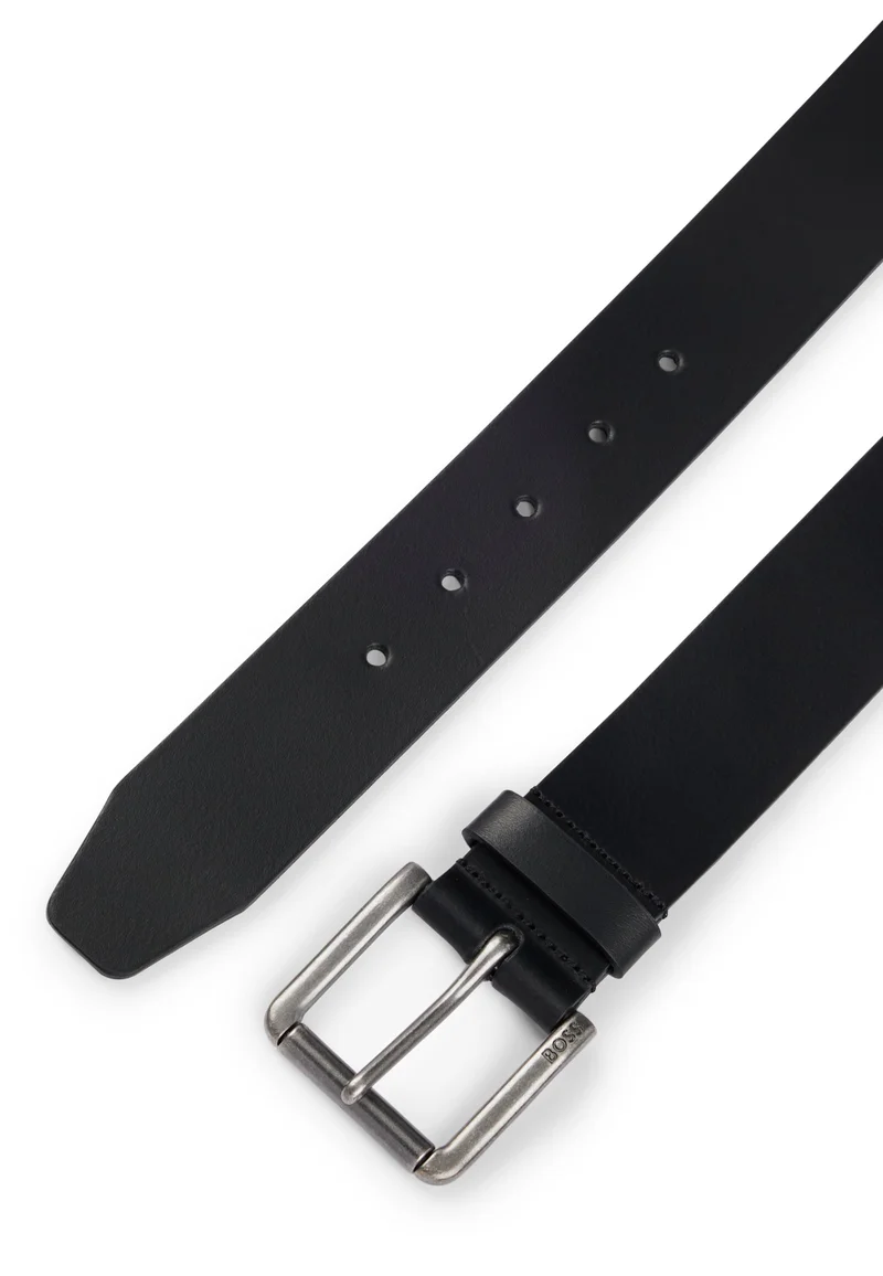 BOSS Leather belt with branded pin buckle