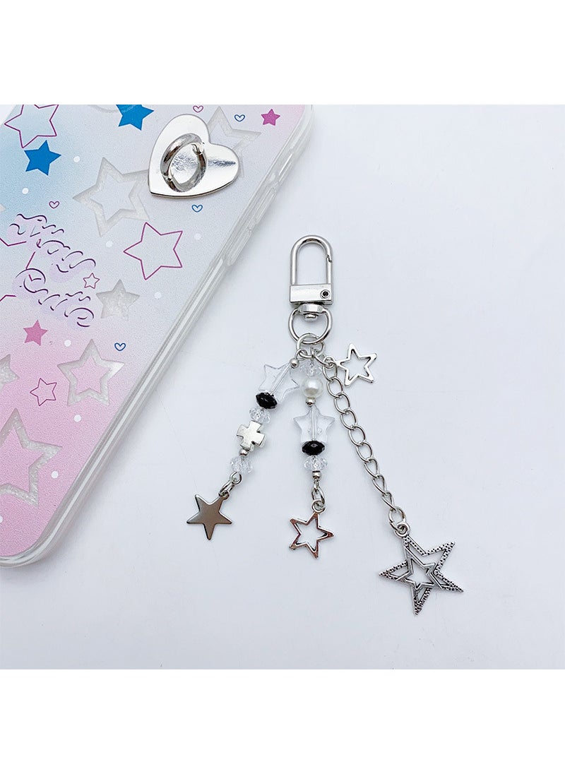 Generic - Sweet Cool Millennium Spice Girl Style y2k Five-pointed Star Cross Mobile Phone Chain ccd Chain Student Simple All-match Bag PendantFive-pointed star cross door deduction Five-pointed star cross door deduction - Image 1