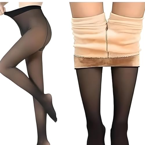 OLSIC Women’s Winter Warm Fleece Lined Transparent Tights | Velvet Thermal Sheer Leggings | Ultra-Stretch High Waist Body Shaping Pantyhose for Cold Weather | Slim Look Warm Stockings - Image 1