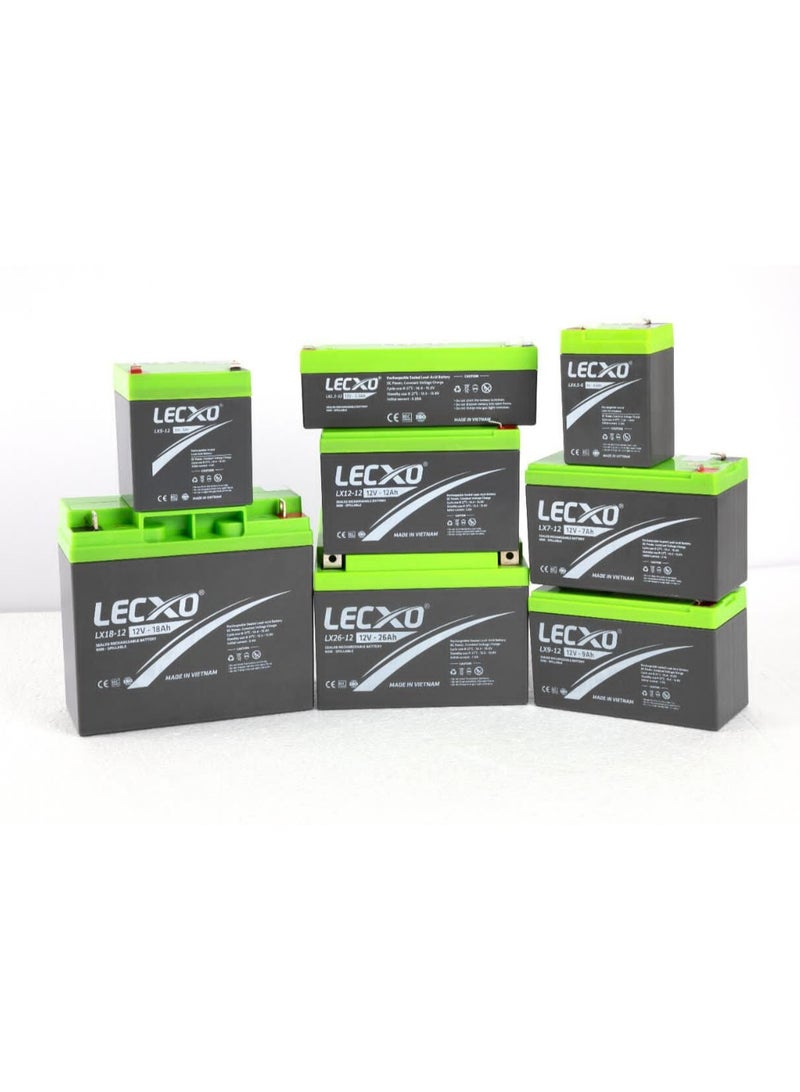 12V18AH Lecxo بطارية الرصاص الحمضية الجافة المختومة القابلة لإعادة الشحن
