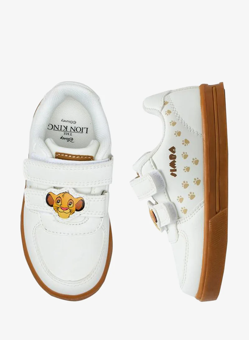 ديزني Boys Simba Print Hook & Loop School Sneakers