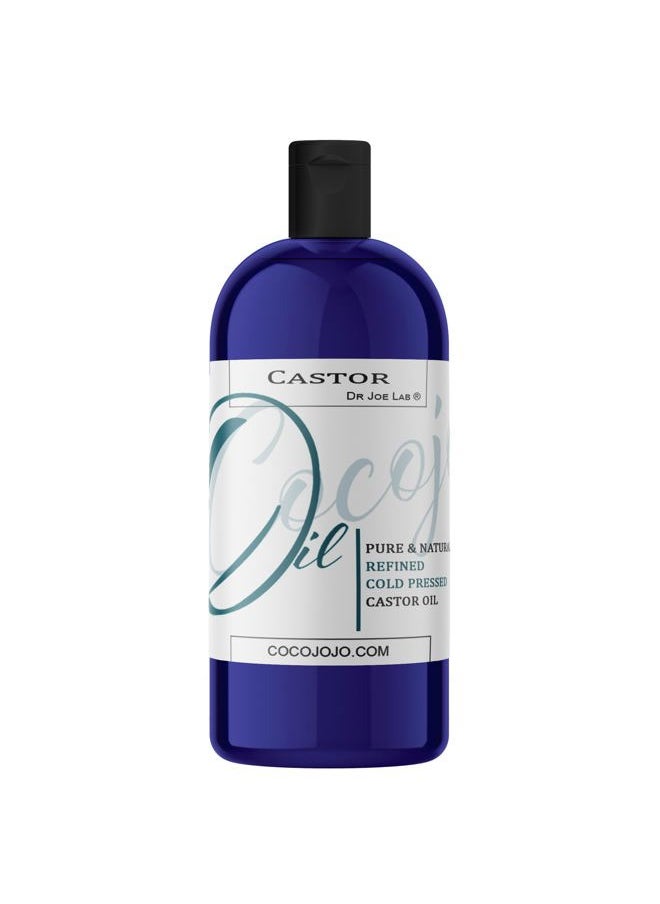 Dr Joe Lab - Castor Oil Organic, Cold Pressed Organic Castor Oil, Unrefined, Pure USDA Certified Hexane Free Non GMO - Natural Moisturizing Hydrating Hair Skin Face Body Nails - 32 Oz - Image 1