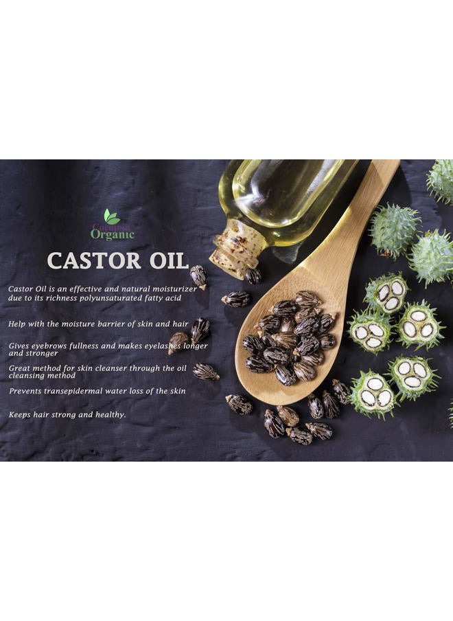 Dr Joe Lab - Castor Oil Organic, Cold Pressed Organic Castor Oil, Unrefined, Pure USDA Certified Hexane Free Non GMO - Natural Moisturizing Hydrating Hair Skin Face Body Nails - 32 Oz - Image 1