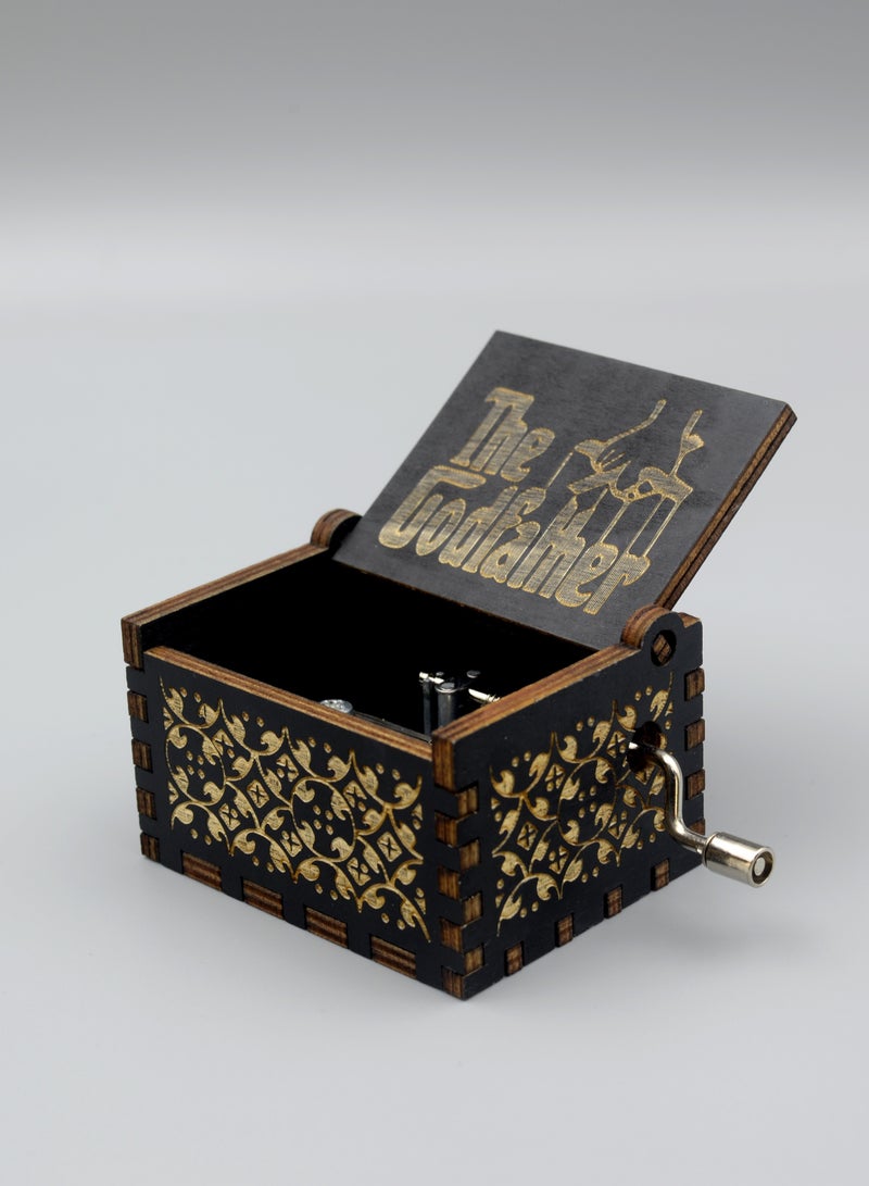 Movie Theme Music Box, Hand Crank Wooden Vintage Laser Engraved Small Music Box, Gifts For Birthday/Anniversary/Wedding, Home Room Desk Office Tabletop Decor  - Image 5