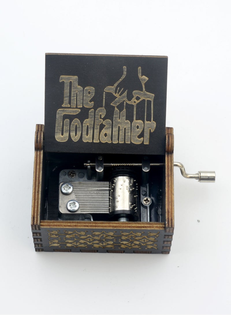 Movie Theme Music Box, Hand Crank Wooden Vintage Laser Engraved Small Music Box, Gifts For Birthday/Anniversary/Wedding, Home Room Desk Office Tabletop Decor  - Image 1