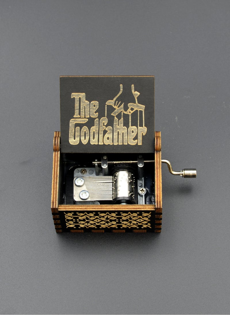 Movie Theme Music Box, Hand Crank Wooden Vintage Laser Engraved Small Music Box, Gifts For Birthday/Anniversary/Wedding, Home Room Desk Office Tabletop Decor  - Image 3