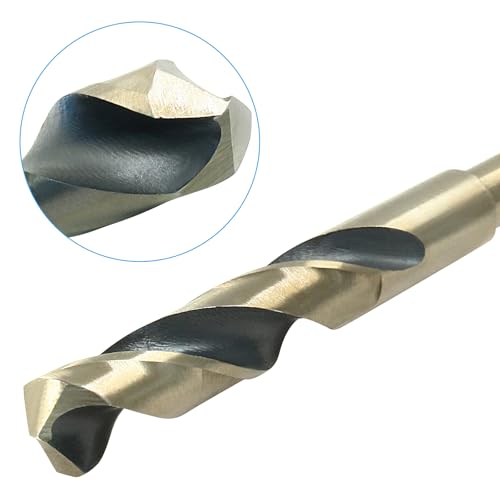 Bivethoi Reduced Shank Twist Drill Bits 13mm Black Nitride & Gold Titanium Coated High Speed Steel 4341 with 10mm Shank for Drilling Steel Plate - Image 5