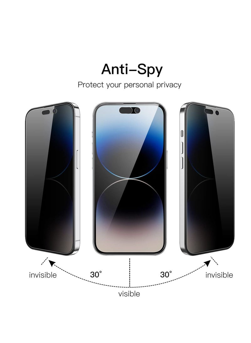 جي تيك واقي شاشة للتغطية الكاملة للخصوصية لهاتف iPhone 14 Pro مقاس 6.1 بوصة مضاد للتجسس من الزجاج المقوى من الحافة إلى الحافة - Image 2